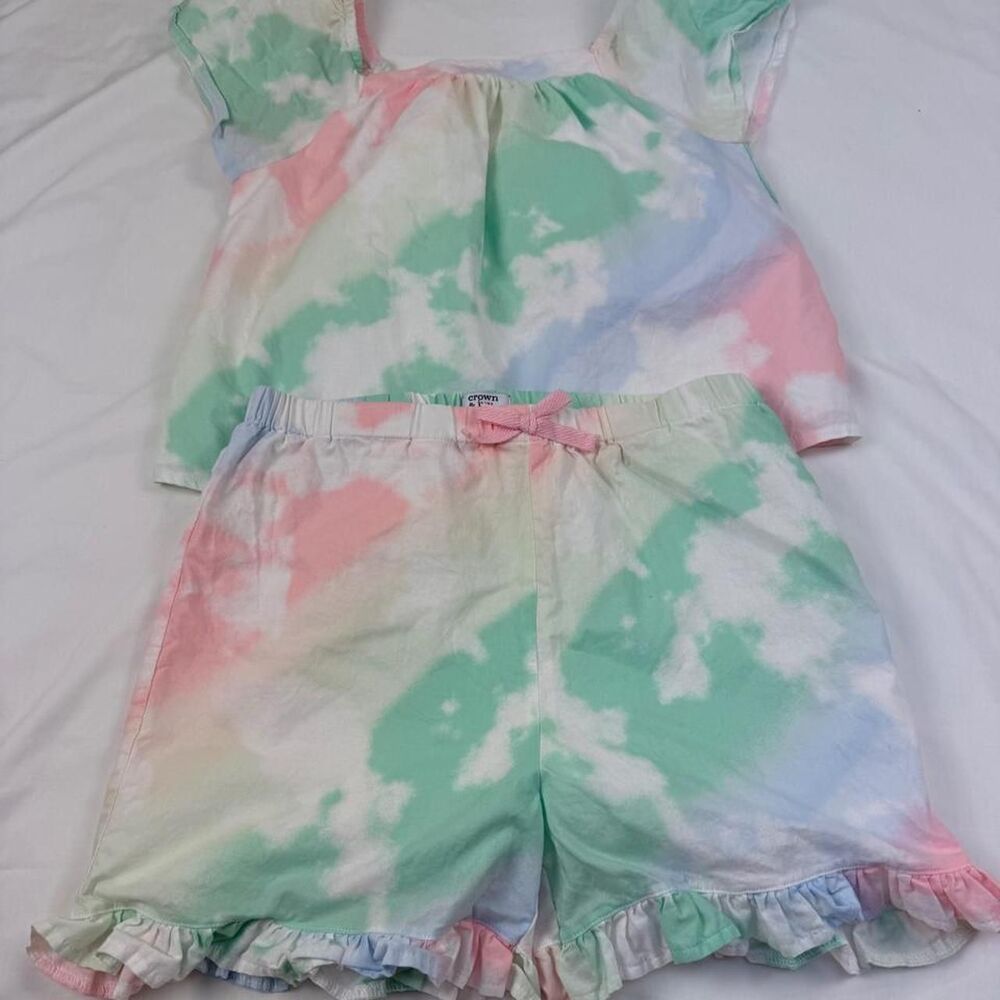 Crown & Ivy Youth Set Shorts and top Tie Dye